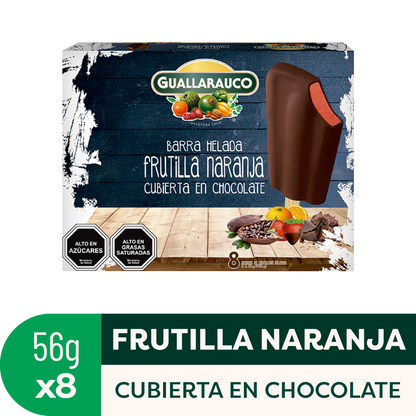 Barra de Frutilla Naranja Chocolate x8
