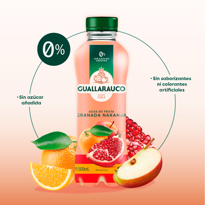 Agua de fruta Granada Naranja 500ml x 6